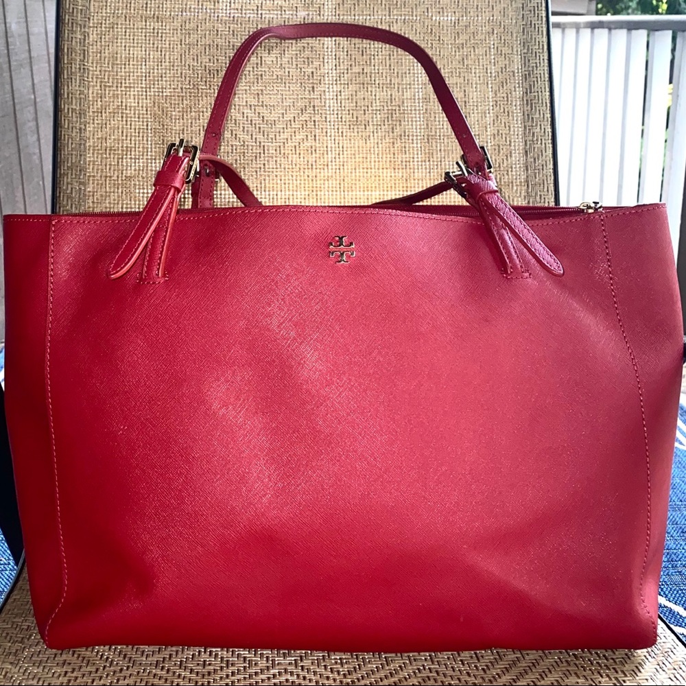 Tory Burch Emerson Large Top Zip Tote Gem